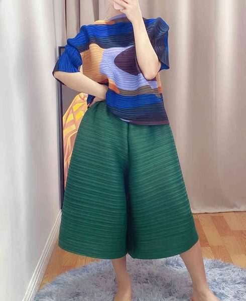 

2021 summer new leg drop miyak double fashion size it was thin cut section thin, wild skirt tied pants k05h, Black;white