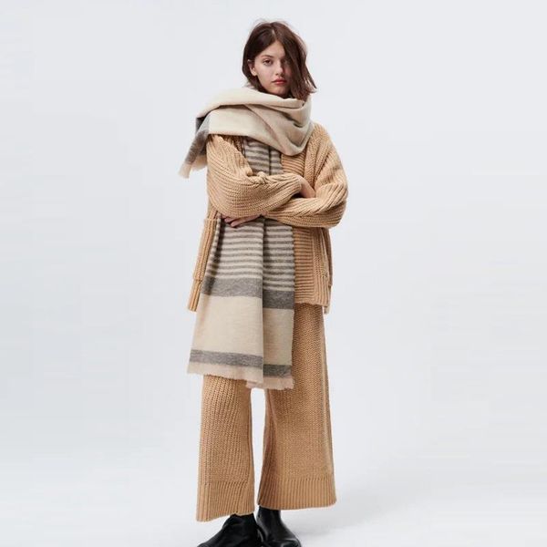 

scarves fashion cashmere plaid women scarf autumn winter warm shawl wrap bandana long tassel female stole thick blanket, Blue;gray