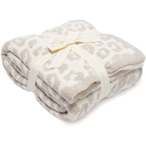 

trendy leopard barefoot blanket winter autumn plush fleece throws adults kids nap air conditioner blankets