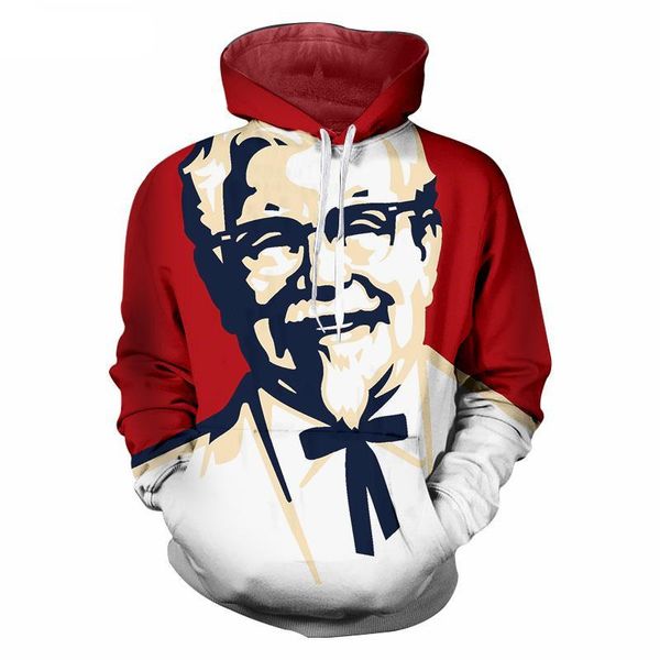 

men's hoodies & sweatshirts hipster design kfc grandpa print 3d men hiphop streetwear long sleeves pullover tracksuits sudaderas hombre, Black