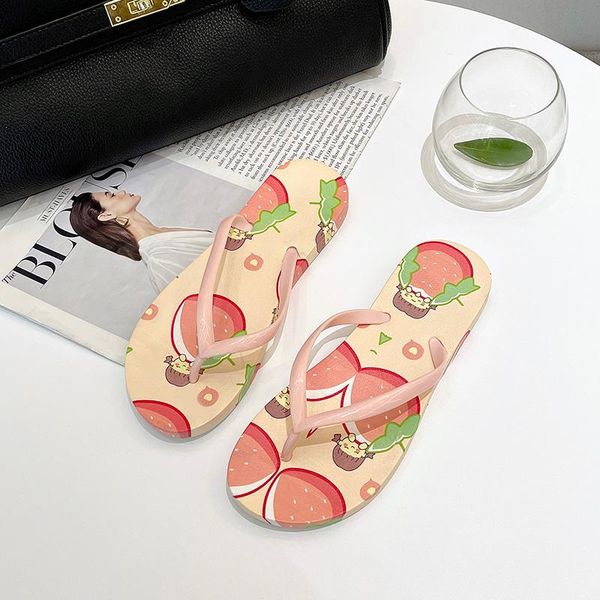 

women girl 2021 summer cute cartoon fruit flops sandals and slippers word fashion indoor outdoor shower shoes, Black