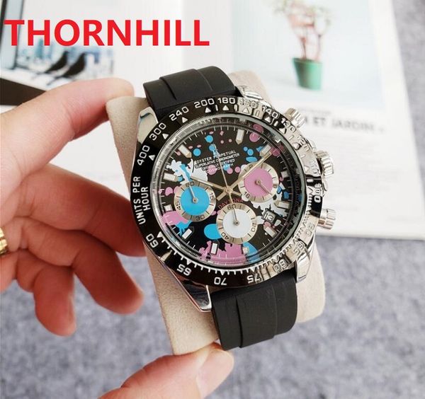 

japan quartz battery powers watch 42mm men green black blue rubber flowere skeleton dial waterproof super crime premium montre de luxe wrist, Slivery;brown