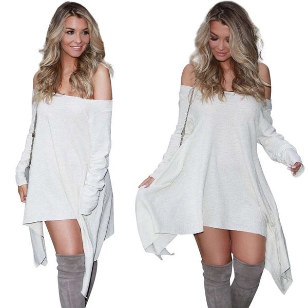 

women's sweater terry long sleeve irregular skirt, Black