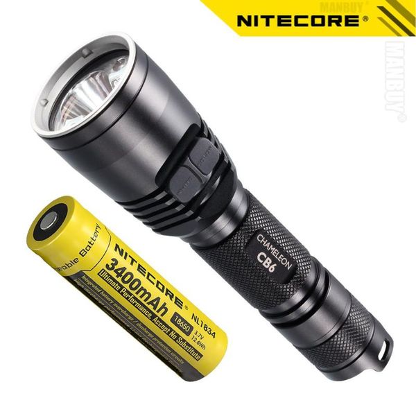 

other led lighting discount nitecore cb6 + 3400mah nl1834 rechargeable battery cree outdoor camping hunting search waterproof tor