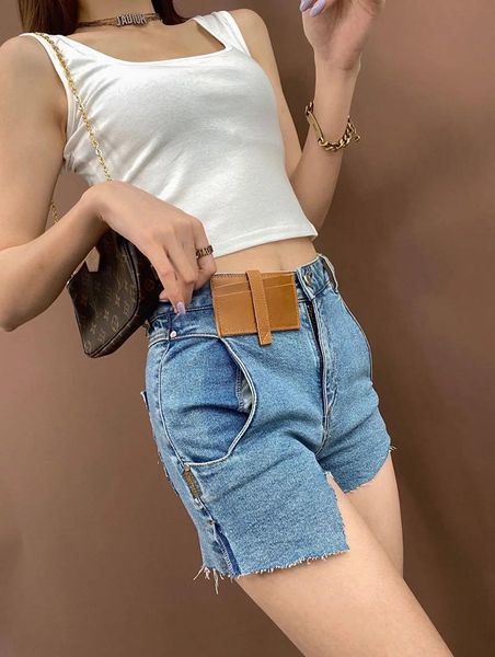 

women's shorts 2021 hip-hop hole adererror denim women 1:1 cut damage skinny slim ader error irregular short jeans, White;black