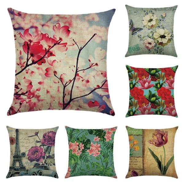 

cushion/decorative pillow decorative throw cover bed sofa cushion case flower printings pillowcase pillow-cover home decor