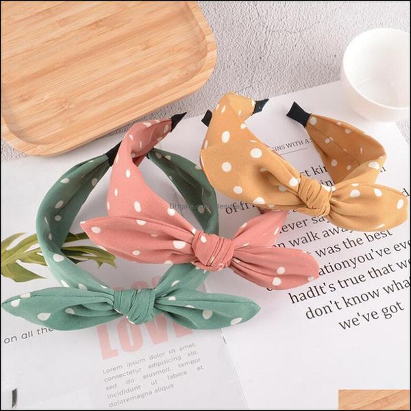 

headbands jewelry jewelry fashion womens hairband big bowknot turban girls fresh color dot headband adt hair aessories drop delivery 2021 eb, Silver