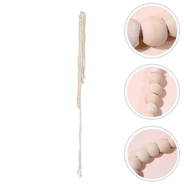 

other home decor 2pcs creative wood beaded curtain strap practical buckle (wood color)