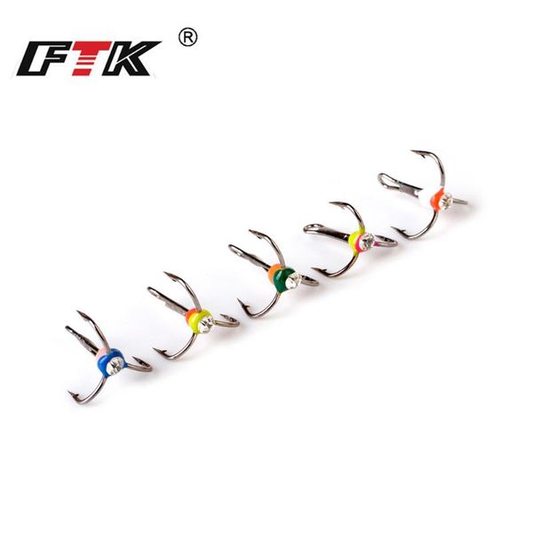 

fishing hooks ftk 5pcs/lot 6# 8# 10# 12# sparkling marine cut winter ice hook high carbon steel tackle tools