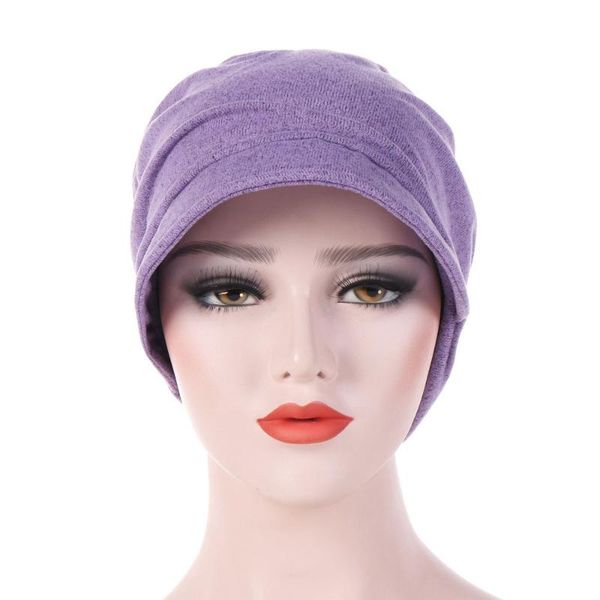 

hats, scarves & gloves sets 2021 ly fashion women cotton warm windproof chemotherapy cap muslim hat head wrap #a, Blue;gray
