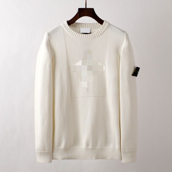 

designer men's sweaters stone new style armband knitted pullover round neck bottoming shirt for men and women sweater pattern, White;black