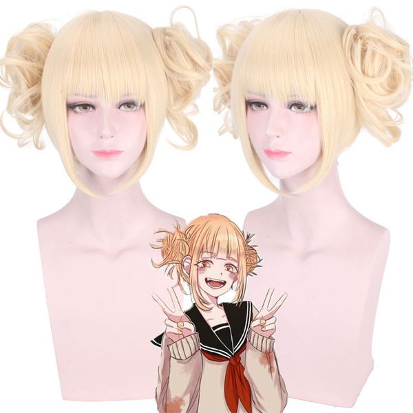 

anime my hero academia cosplay wig synthetic hair boku no hero academia himiko toga halloween party role play wigs for women, Black