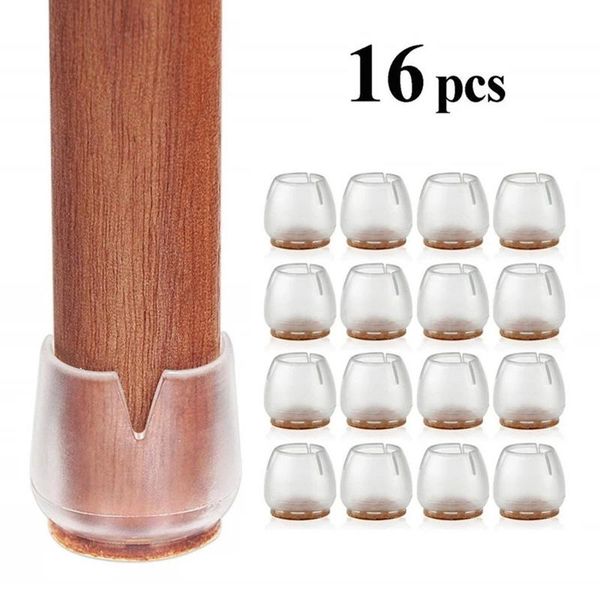 

chair covers 16pcs silicone non-slip leg caps feet pads floor protector