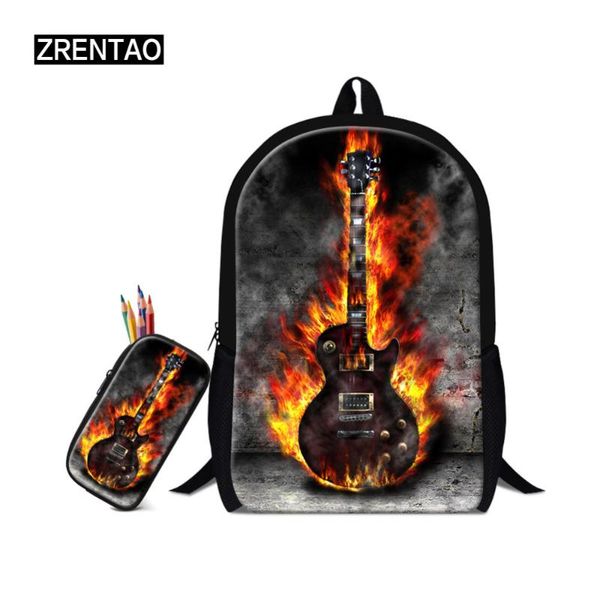 

backpack women 2pcs/set music print school backpacks college schoolbag for kids teenager girl and boys rucksack moclila men shoulder bag