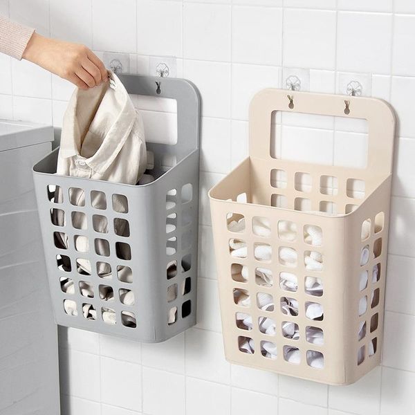 

laundry bags large wall mounted basket, non perforated plastic, bathroom, 1 unit