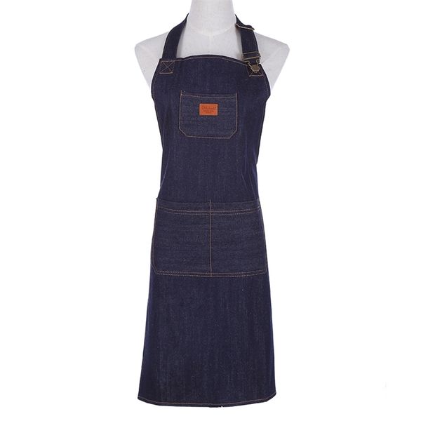 Denim-Kochschürze für Männer, Unisex, Kochen, Küche, Grillen, Grillen, Damen, Arbeit, Shop, Kellner, Lätzchen, Jean-Kittel, verstellbar, 210623