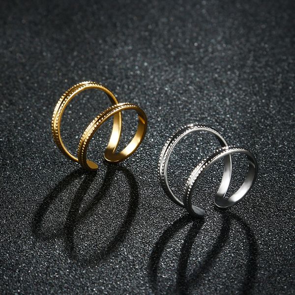 

butterfly shape adjustable double ring 316l stainless steel for women men jewelry girls couple engagement, Silver