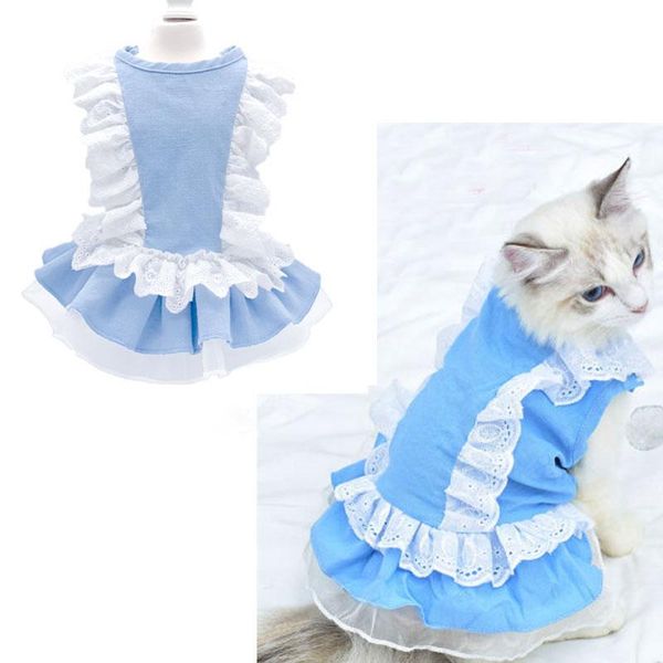 

dog apparel pet clothes dress summer autumn lace decor puppy cat dreeses skirt for princess small dogs chihuahua teddy girl
