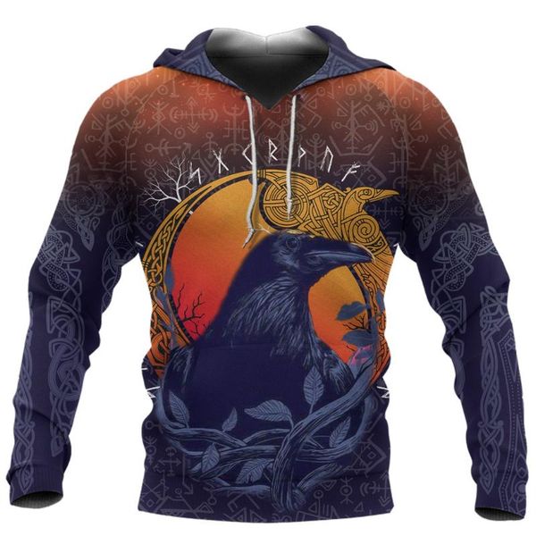 

stylish moon tattoo sweatshirt and viking loot 3d printed luxury hooded pullover casual sportswear men's hoodies & sweatshirts, Black