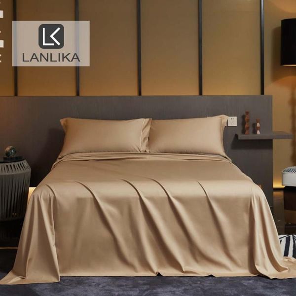 

sheets & sets lanlika 100% cotton 100 count mattress cover with elastic band flat/fitted sheet double single queen size bed lin