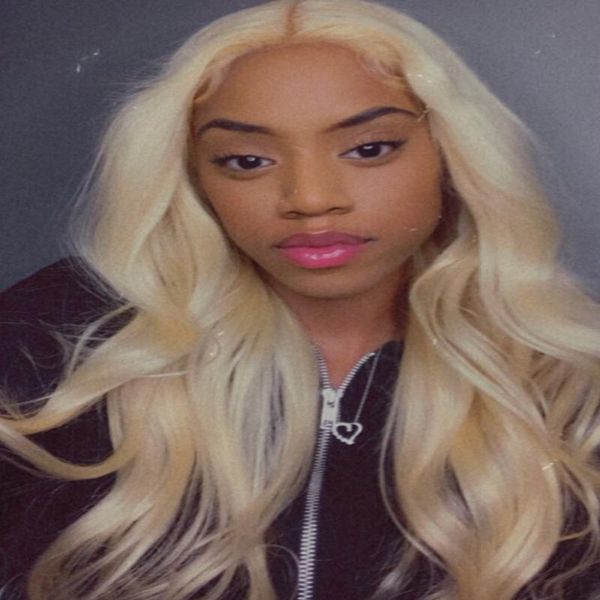 

lace wigs 613 honey blonde 13x1 frontal human hair peruvian body wave middle part front wig remy 150% density, Black;brown