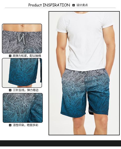 

men's shorts swimming trunks large qui drying beach surfing gradient, White;black