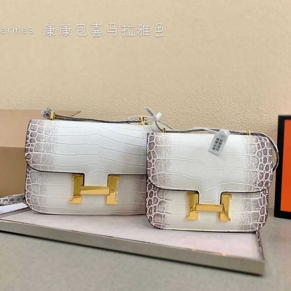 

luxury handbags and storage herme shoulder messenger bag crocodile 2021 cowhide kan h-button stewardess leather women's
