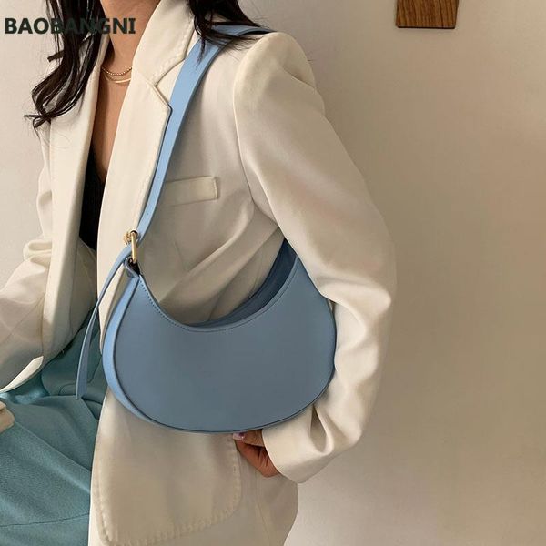 

shoulder bags crescent small tote handbags women's leather female clutch ladies fashion travel underarm purses