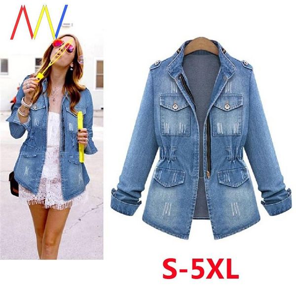 

women's wool & blends 2021 women for coat denim jeans plus size big jacket fat jackets, Black