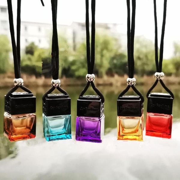 

storage bottles & jars 100pcs car hanging perfume bottle air freshener glass pendant for essentialoils mirror ornament