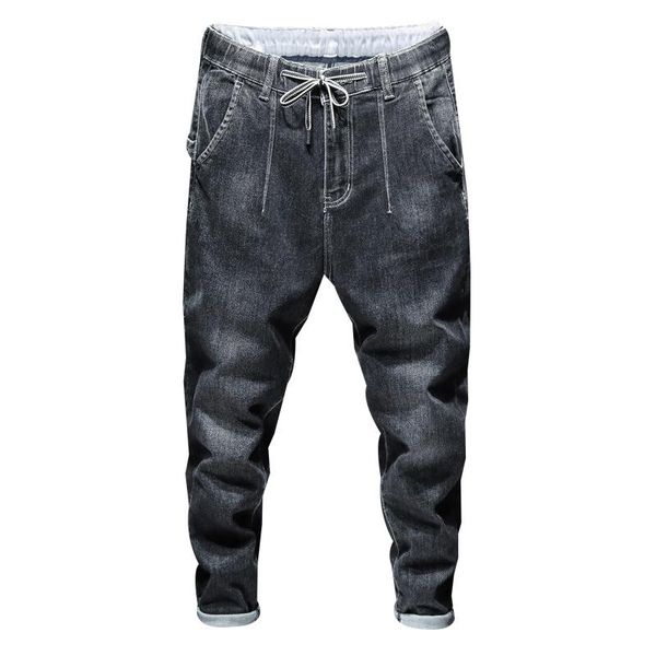 

men's jeans harem pants black fashion pockets desinger loose fit baggy moto men stretch streetwear relaxed oversize, Blue