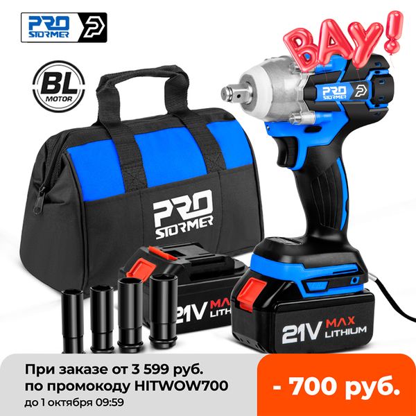 

electric impact wrench 21v brushless wrench socket 4000mah li-ion battery hand drill installation power tools by prostormer