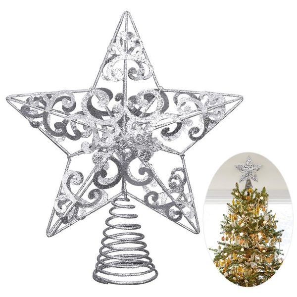 

christmas decorations unomor tree star treedecoration shimmery xmas er with silver glitter powder