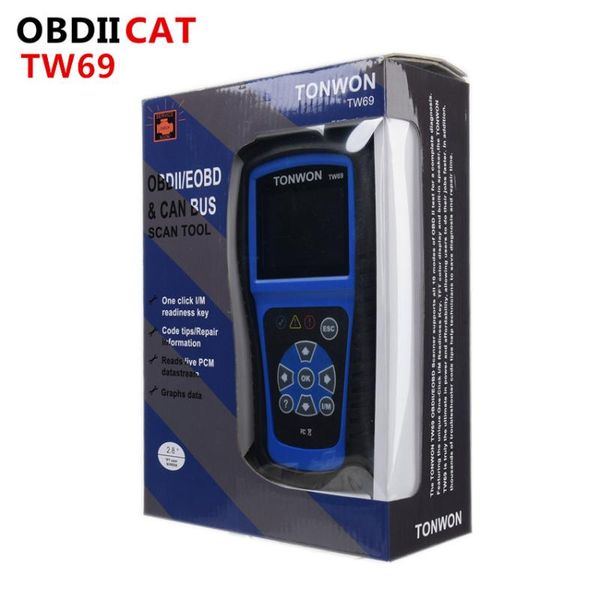 

diagnostic tools 10pcs the tonwon obdiicat-tw69 obdii/eobd scanner supports all 10 obd2 test modes for a complete diagnosis.