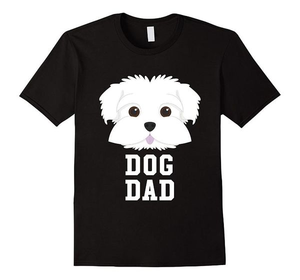 

men's t-shirts dog dad maltese - fathers day t-shirt 100% cotton geek family tee arrival fashion t shirt men, White;black