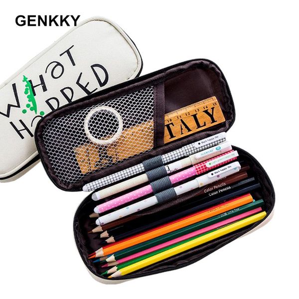 

pencil bags large capacity bag double layer multifunction pen box for boys girls gifts office school supplies