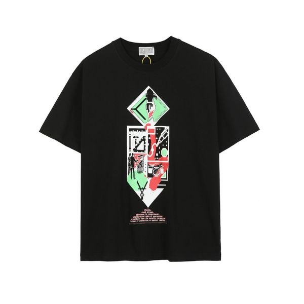 

brand 2021 spring / summer new c.e abstract character print round neck pullover short sleeve batch, White;black