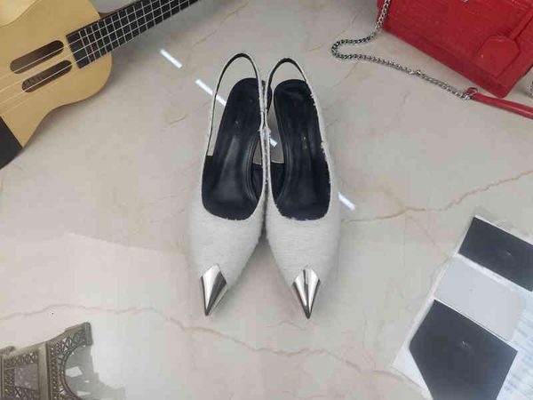 

high 2022 quality designer party dress shoes bride ladies fashion pointed lace all-match heels, Black