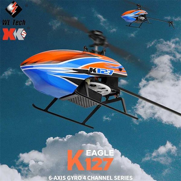 WLTOYS XK K127 RC Helikopter 4CH 6-Axis Jiroskop 2.4G Radyo Flybarless Helikopterler Uçan Drone Oyuncaklar Hediye Model RC Plane 211104