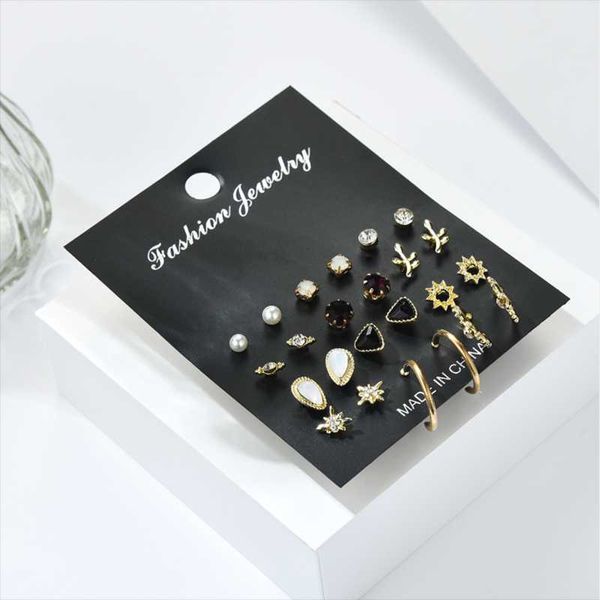 

pearl alloy earrings in europe and america stud, Golden;silver