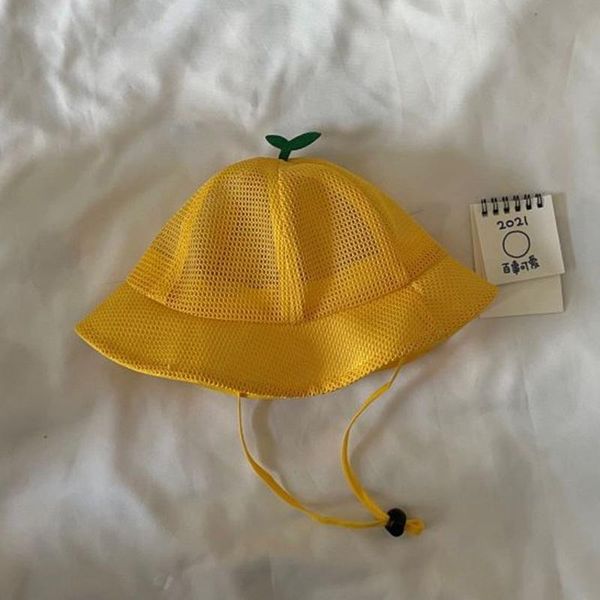 

caps & hats summer boys and girls hat sunscreen small straw children's mesh, Yellow