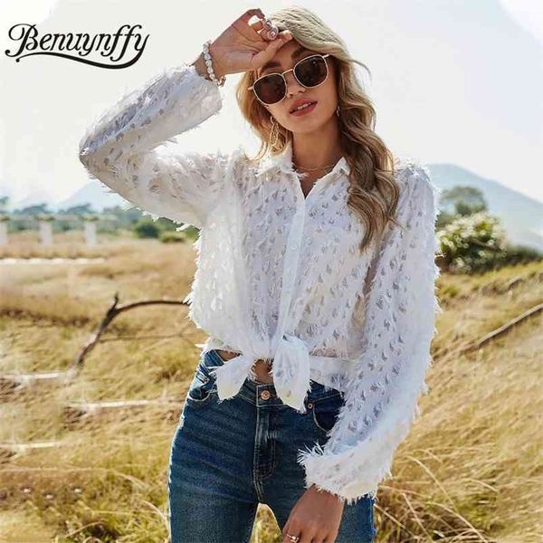 

turndown collar button up white shirt women spring summer high street female long sleeve casual shirts 210510