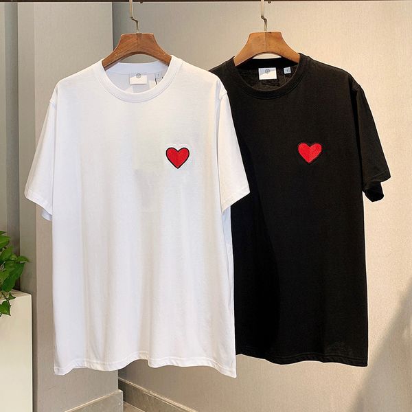 

luxury brand t shirt and polos home b tanabata heart-shaped embroidery letter printing black-and-white couple's dress pure cott