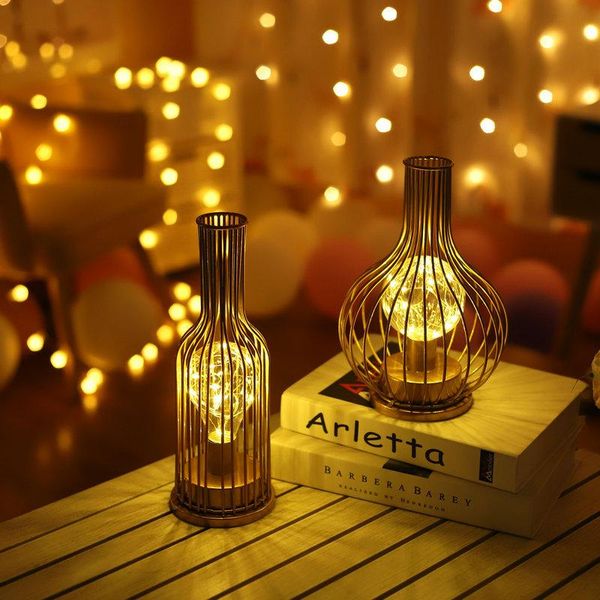 

table lamps art led lamp reading night light bedroom bedside desk lighting living room retro classic iron home decoration