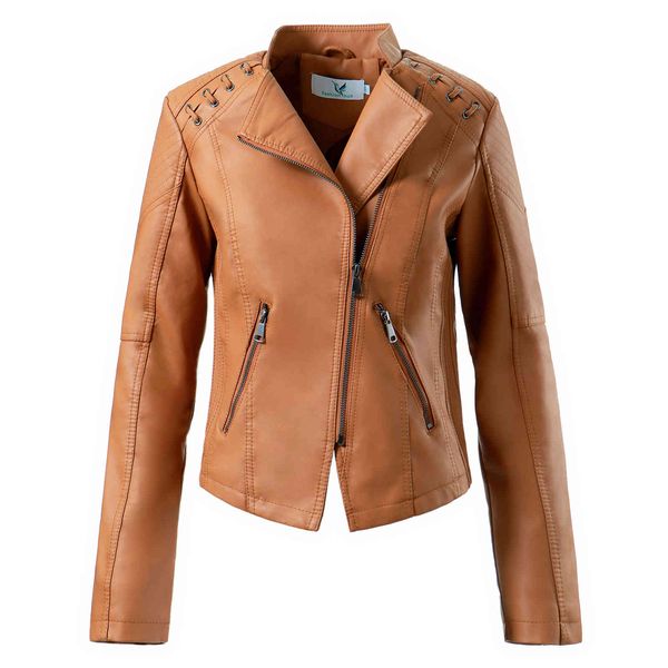 

new spring and autumn thin fashion lapel women's leather et, Black;brown