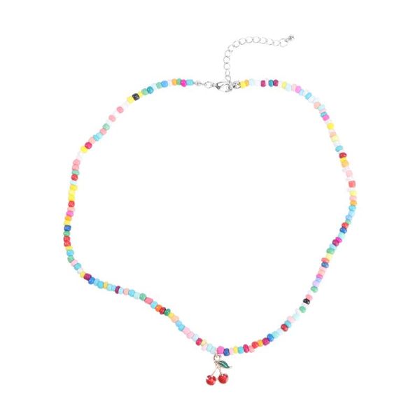 

pendant necklaces 1pc colorful beaded choker necklace collarbone, Silver