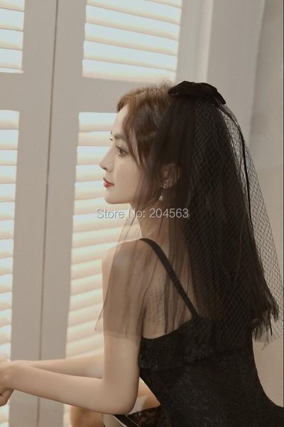 

bridal veils black wedding veil with bow cute short comb