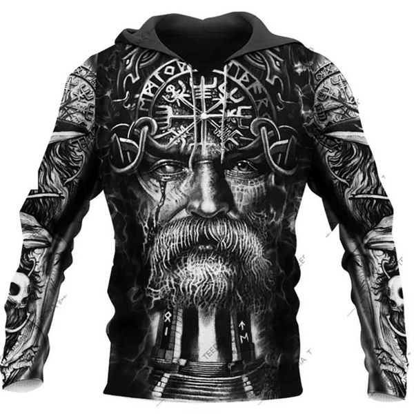 

men's hoodies & sweatshirts men clothes 2022 viking armor tattoo 3d all printed men/women harajuku fashion hooded sweatshirt casual jac, Black