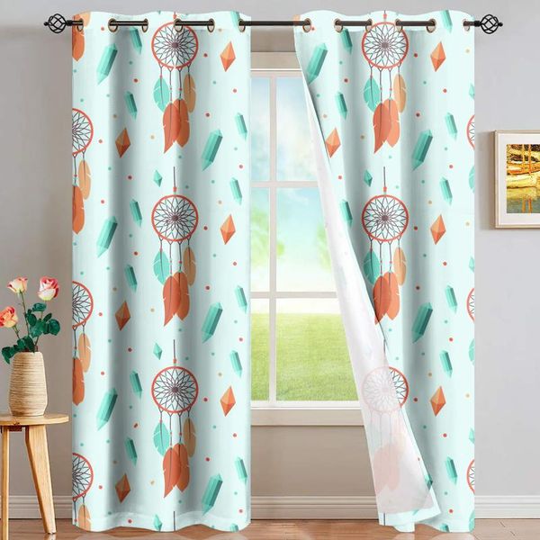 

window shade african traditional tribal culture dreamcatch print fashion modern european style curtains for living room blackout curtain & d