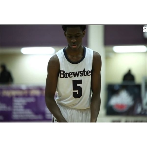 

0098rare basketball jersey men youth women vintage brewster academy terrence clarke college phenoms size s-5xl custom any name or number, Black
